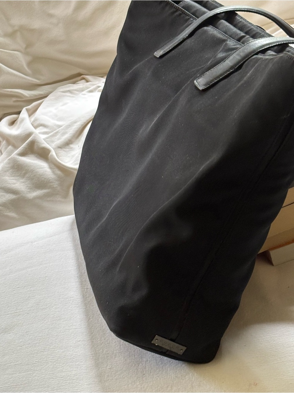 Coach Classic Women’s Laptop/Black Canvas Tote with Smooth Leather Handles. - Picture 7 of 7